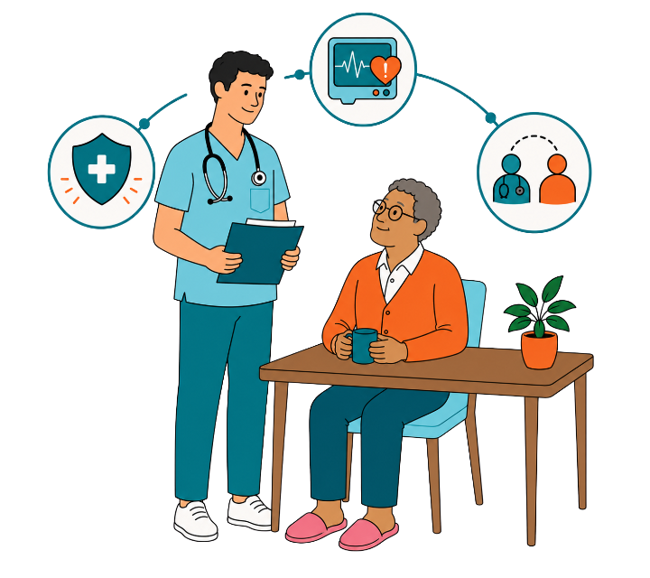 Illustration de l'équipe d'infirmiers